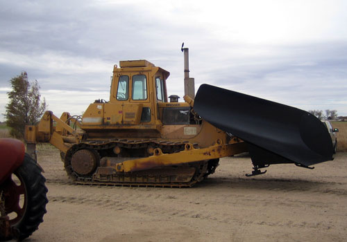 Dozer with Custom Mount V-Plow